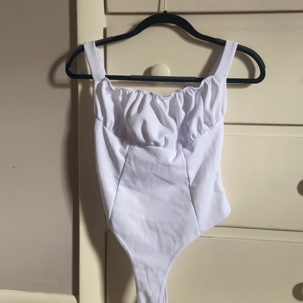 Misguided white rutched bodysuit